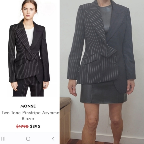 Nwot Monse MET GALA 2025 Farfetch two tone skinny corpcore pinstriped blazer 4 - Picture 5 of 7